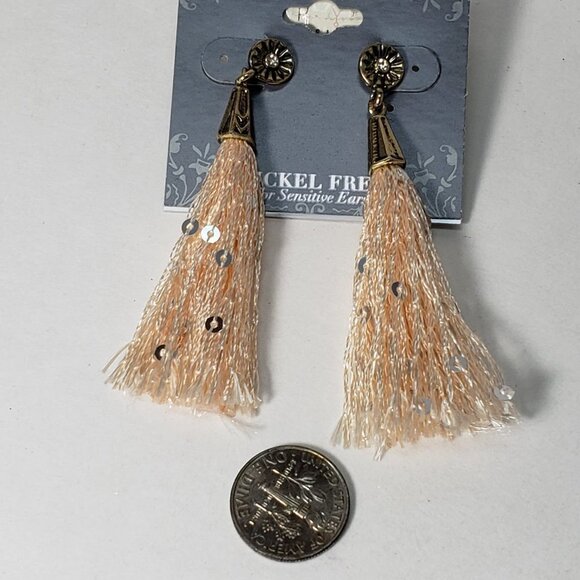 2/$30 Gold-tone Sparkling Crystal Fringed Tassel Post Drop Earrings - Jewelry - Picture 7 of 10